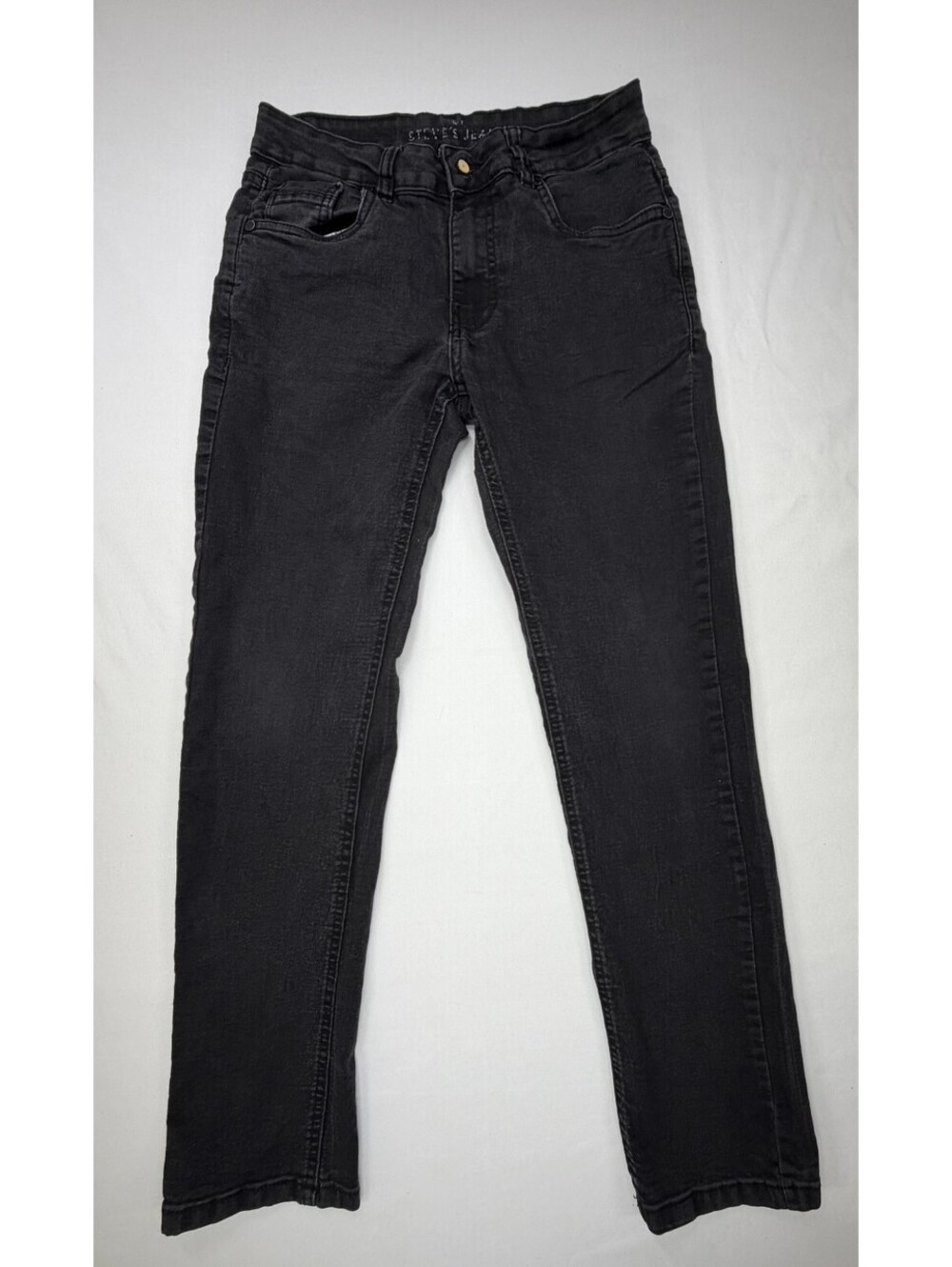 Steve's Jeans Women's Jeans Straight Mid Rise Denim Solid Size 12 Black